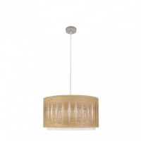 Distribuidor - Lâmpadas Diversas | Colgantes Moderno | COLGANTE ALEXANDRA 1XE27 NIQUEL/MADERA CLARA REGX40X40 CM Ref: 177894085
